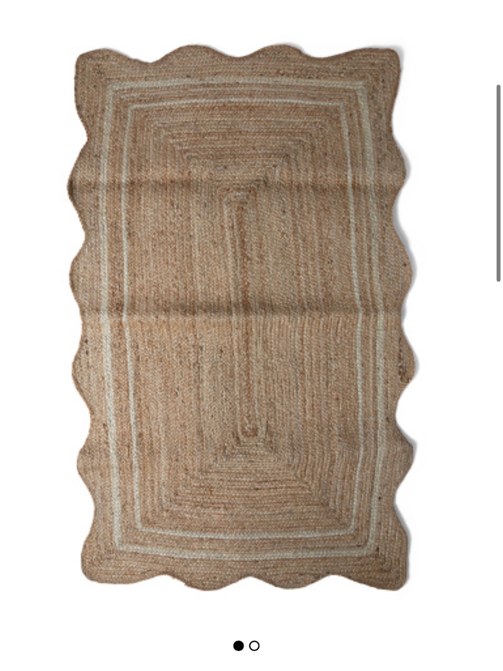 NWOT TJMaxx Natural Jute Scalloped Rug - Neutral